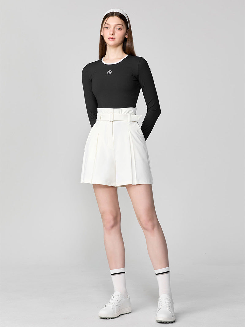 リブ配色ライン 長袖