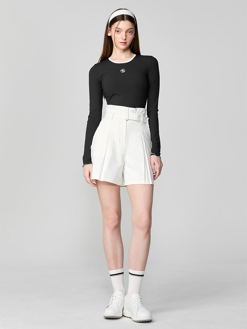 リブ配色ライン 長袖