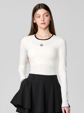 リブ配色ライン 長袖