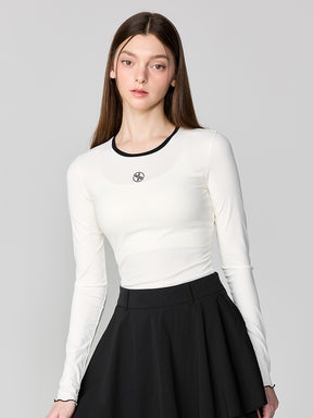 リブ配色ライン 長袖