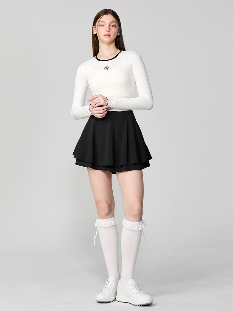 リブ配色ライン 長袖