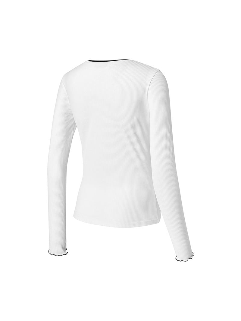 リブ配色ライン 長袖