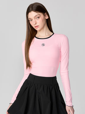 リブ配色ライン 長袖