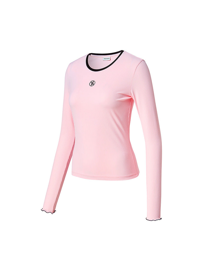 リブ配色ライン 長袖