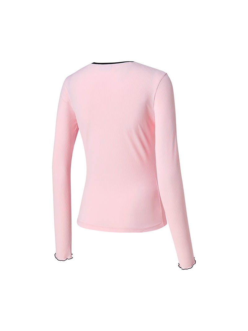 リブ配色ライン 長袖