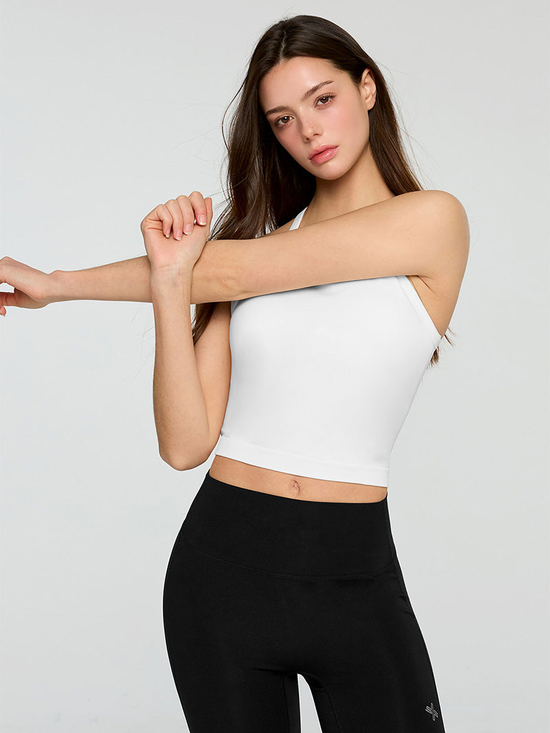 エア シームレス ホルターネック クロップ丈 ブラトップ (単品)