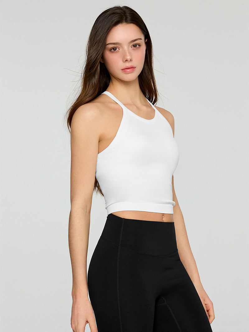 エア シームレス ホルターネック クロップ丈 ブラトップ (単品)