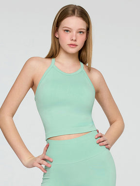 エア シームレス ホルターネック クロップ丈 ブラトップ (単品)