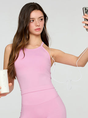 エア シームレス ホルターネック クロップ丈 ブラトップ (単品)