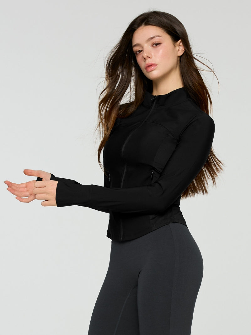 トリコット メッシュ切り替え ジップアップ ジャケット