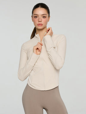 トリコット メッシュ切り替え ジップアップ ジャケット