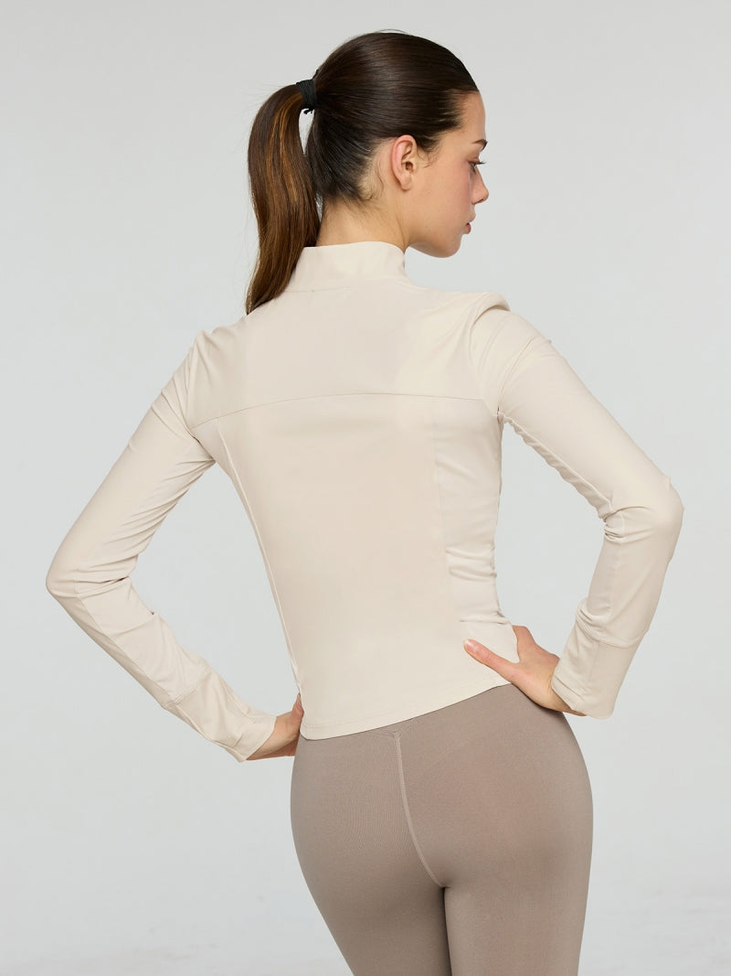 トリコット メッシュ切り替え ジップアップ ジャケット