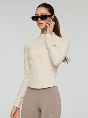 トリコット メッシュ切り替え ジップアップ ジャケット