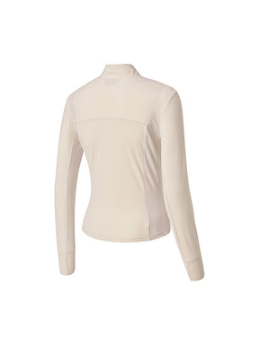 トリコット メッシュ切り替え ジップアップ ジャケット