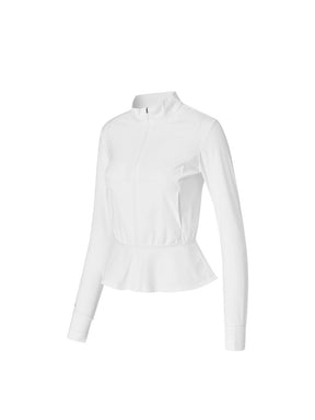 接触冷感 ペプラム ジップアップ ジャケット