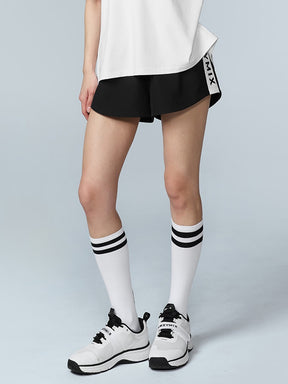 接触冷感 ビッグロゴ ラウンドヘム ショートパンツ