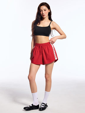 接触冷感 ビッグロゴ ラウンドヘム ショートパンツ