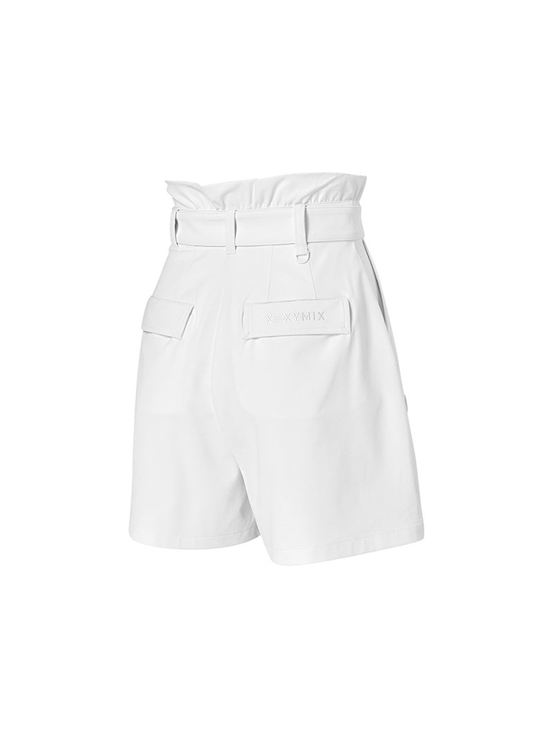 ラッフル ベルト付き バミューダ パンツ