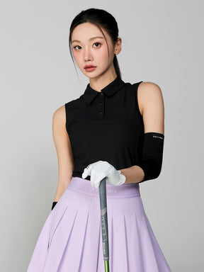 ポロ ノースリーブ ドット柄スカーフ付き