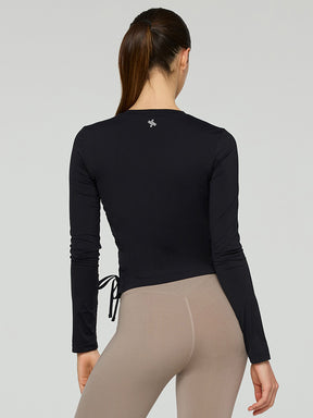 接触冷感 サイドリボン付き 長袖