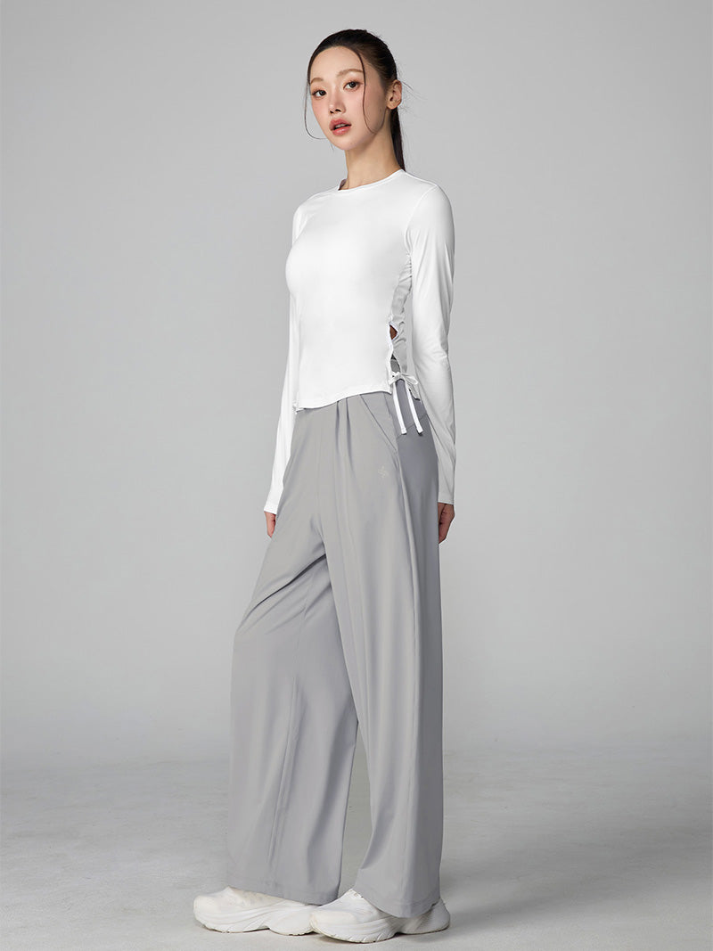 接触冷感 サイドリボン付き 長袖