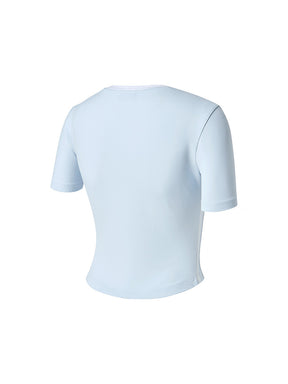 スポーティ トラックライン クロップ丈 半袖