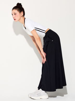 スポーティ トラックライン クロップ丈 半袖