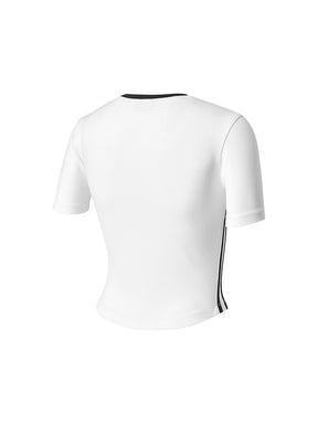 スポーティ トラックライン クロップ丈 半袖