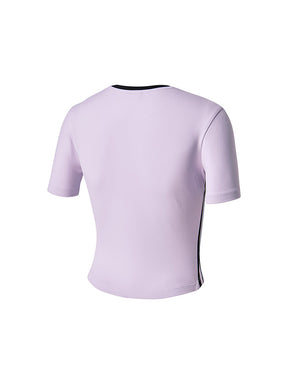 スポーティ トラックライン クロップ丈 半袖