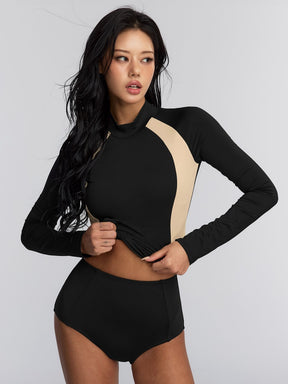 BLACK icon シグネチャーライフ 配色入り パッド付き ラッシュガード (単品)