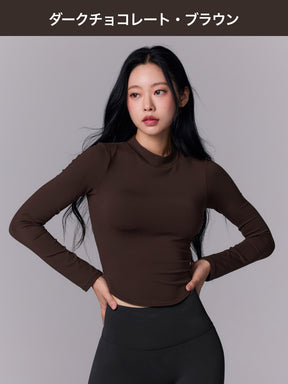 【おすすめセット】パッド付き モックネック 長袖 & BLACK LABEL シグネチャー360N 裏起毛レギンス