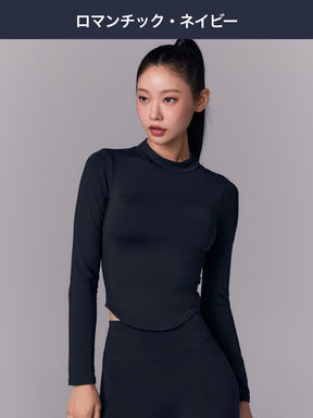 【おすすめセット】パッド付き モックネック 長袖 & BLACK LABEL シグネチャー360N 裏起毛レギンス