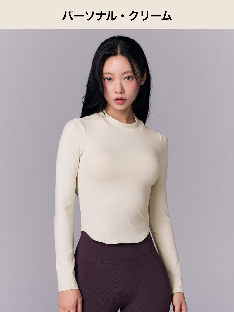 【おすすめセット】パッド付き モックネック 長袖 & BLACK LABEL シグネチャー360N 裏起毛レギンス