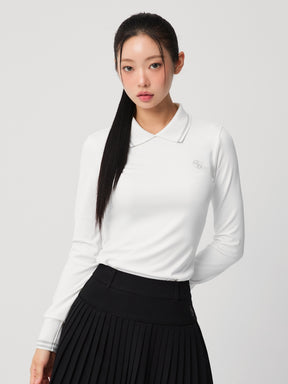 裏起毛 エッセンシャル 襟配色 長袖