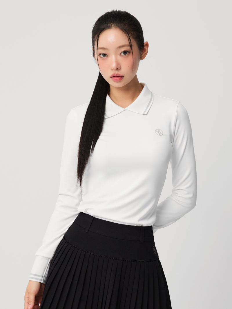 裏起毛 エッセンシャル 襟配色 長袖
