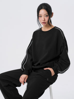 ソフト オーバーサイズ 配色パイピング入り スウェット