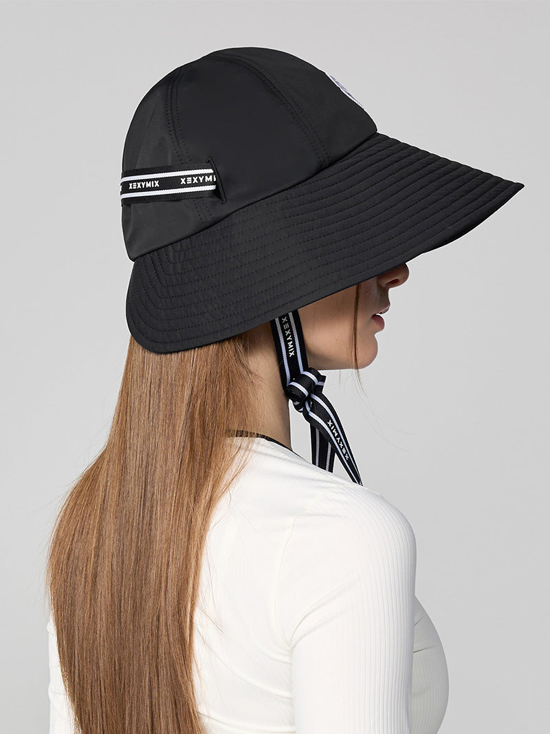 アシンメトリー リボン付き バケットハット