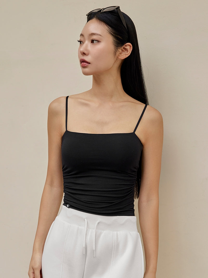 モアスムーズ シャーリング入り タンクトップ パッド付き