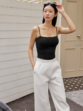 モアスムーズ シャーリング入り タンクトップ パッド付き