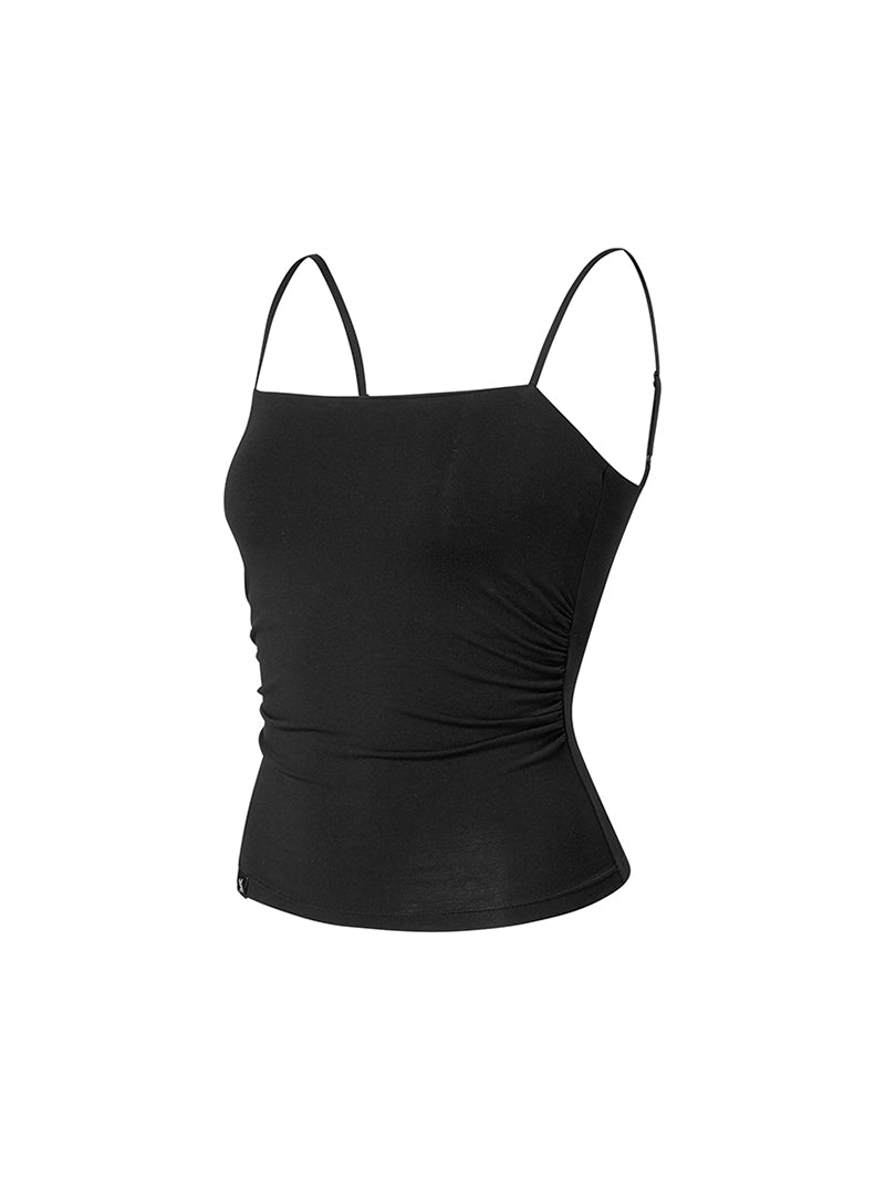 モアスムーズ シャーリング入り タンクトップ パッド付き