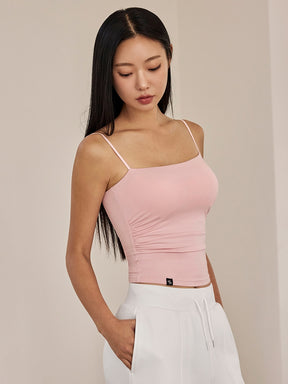 モアスムーズ シャーリング入り タンクトップ パッド付き