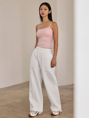 モアスムーズ シャーリング入り タンクトップ パッド付き