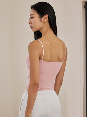 モアスムーズ シャーリング入り タンクトップ パッド付き