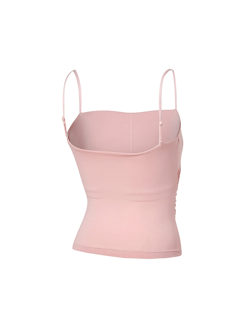 モアスムーズ シャーリング入り タンクトップ パッド付き