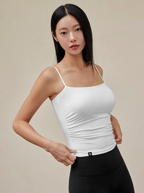 モアスムーズ シャーリング入り タンクトップ パッド付き