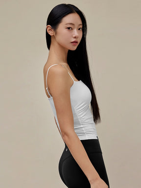 モアスムーズ シャーリング入り タンクトップ パッド付き