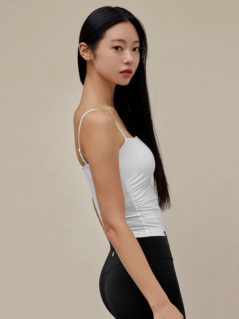 モアスムーズ シャーリング入り タンクトップ パッド付き