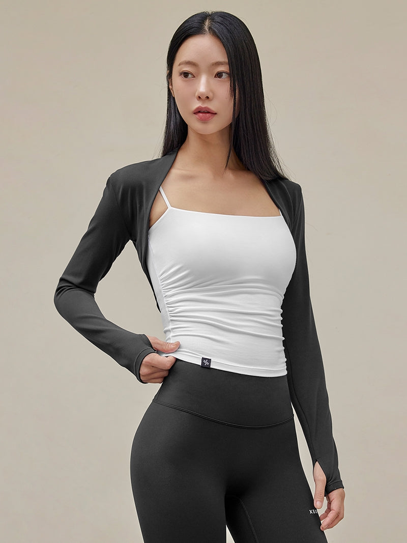 モアスムーズ シャーリング入り タンクトップ パッド付き