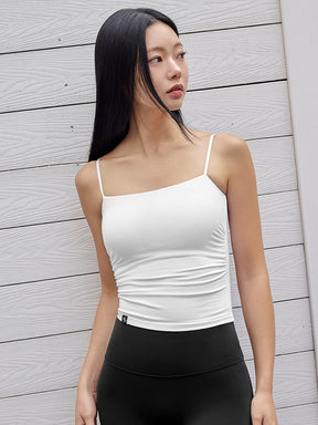 モアスムーズ シャーリング入り タンクトップ パッド付き