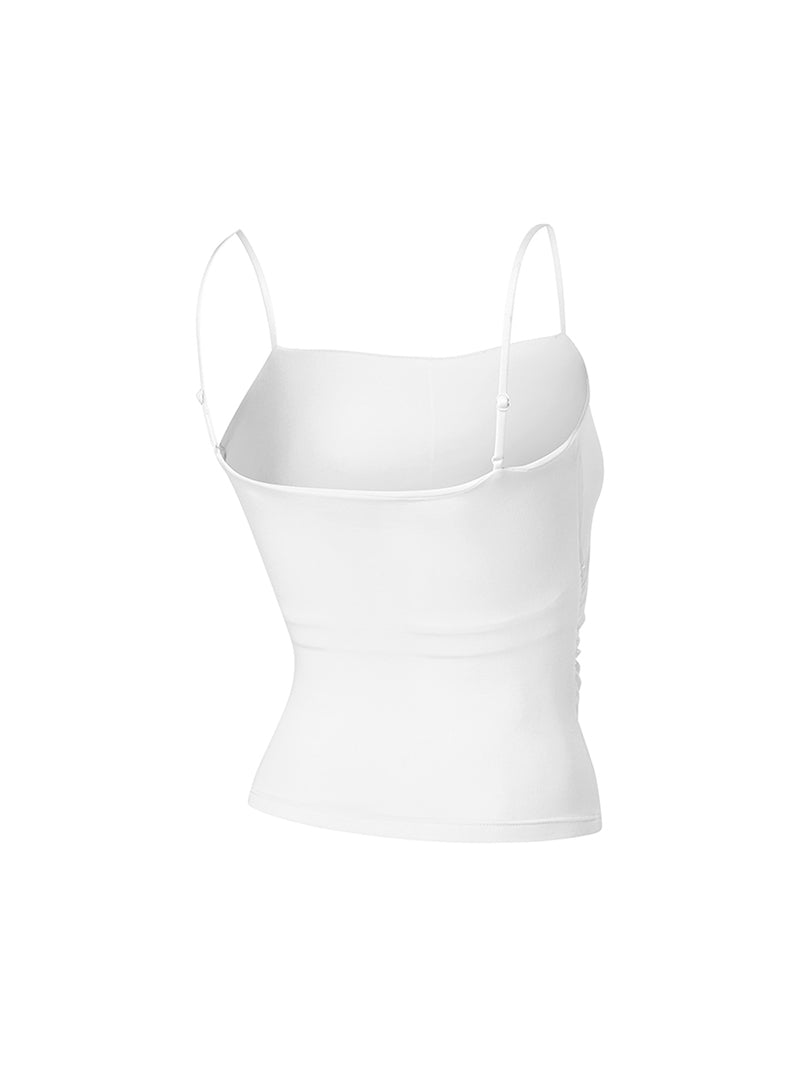 モアスムーズ シャーリング入り タンクトップ パッド付き